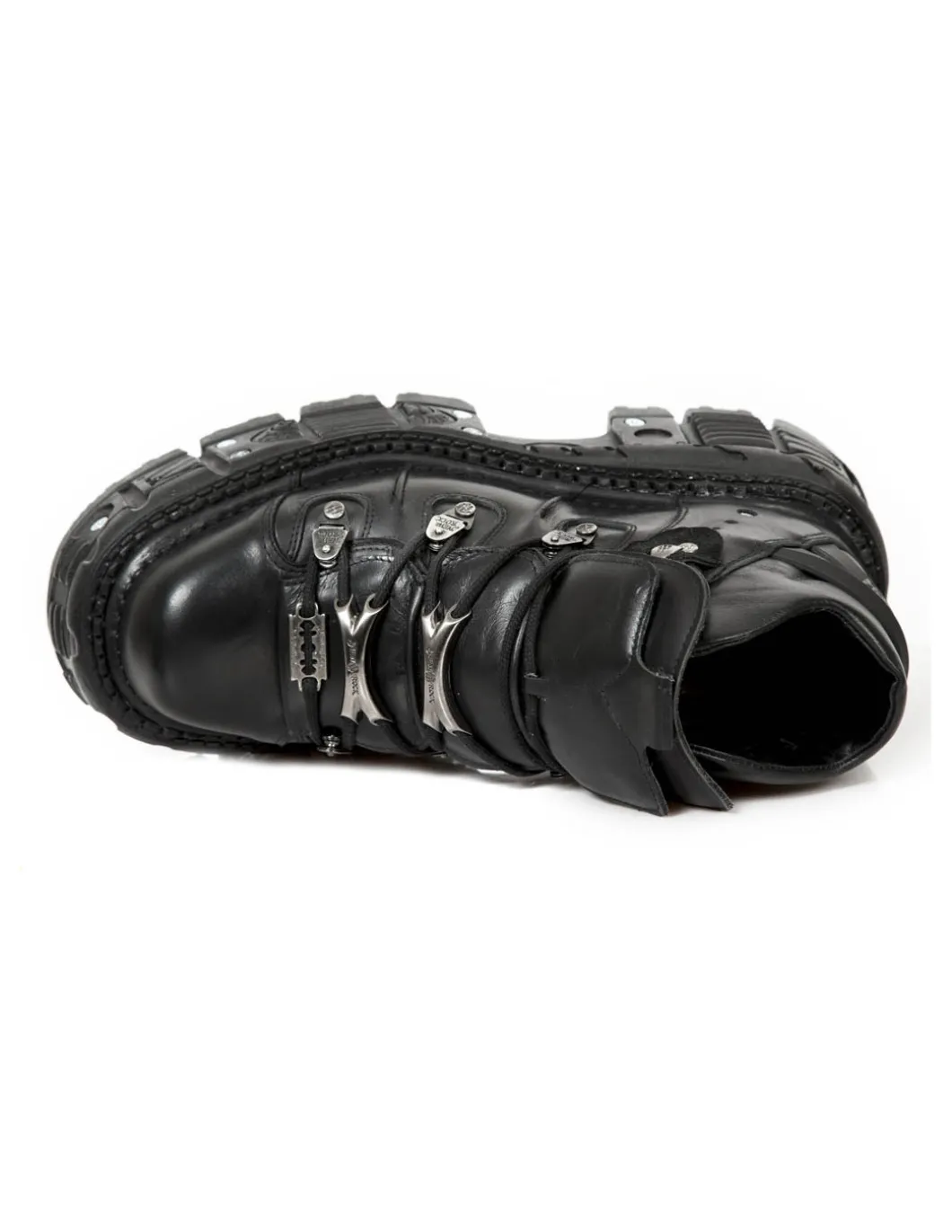 ANKLE BOOT BLACK IMPERFECT WITH LACES M-TANK006C-C6