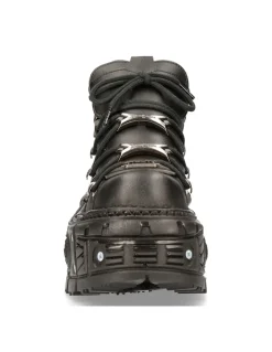 ANKLE BOOT BLACK IMPERFECT WITH LACES M-TANK106N-V2