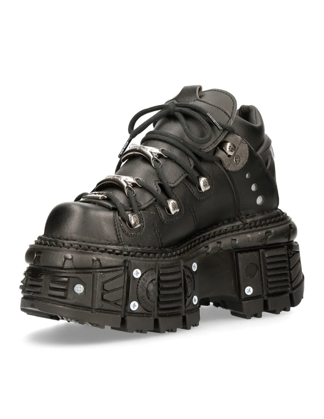 ANKLE BOOT BLACK IMPERFECT WITH LACES M-TANK106N-V2