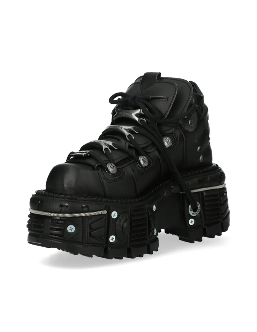 ANKLE BOOT BLACK IMPERFECT WITH LACES M-TANK006C-V1