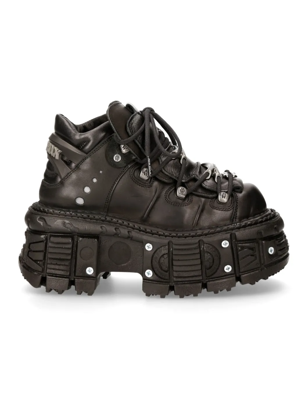 ANKLE BOOT BLACK IMPERFECT TANK WITH LACES M-TANK106-C2