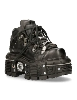 ANKLE BOOT BLACK IMPERFECT WITH LACES M-TANK006C-S1