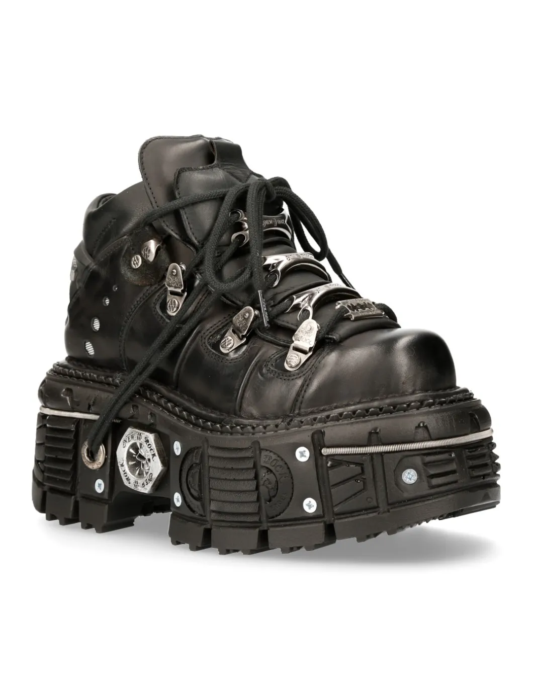 ANKLE BOOT BLACK IMPERFECT WITH LACES M-TANK006C-S1