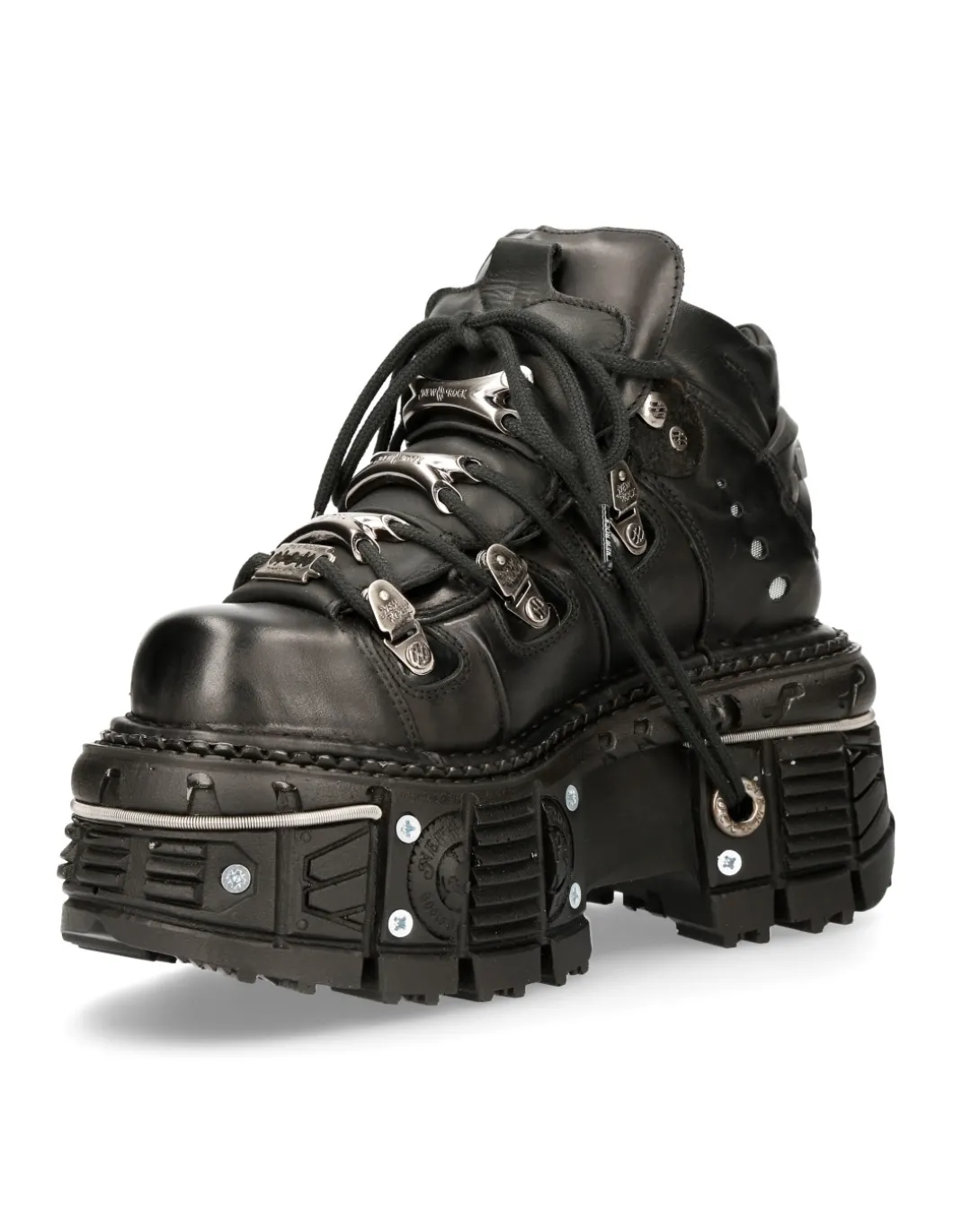 ANKLE BOOT BLACK IMPERFECT WITH LACES M-TANK006C-S1