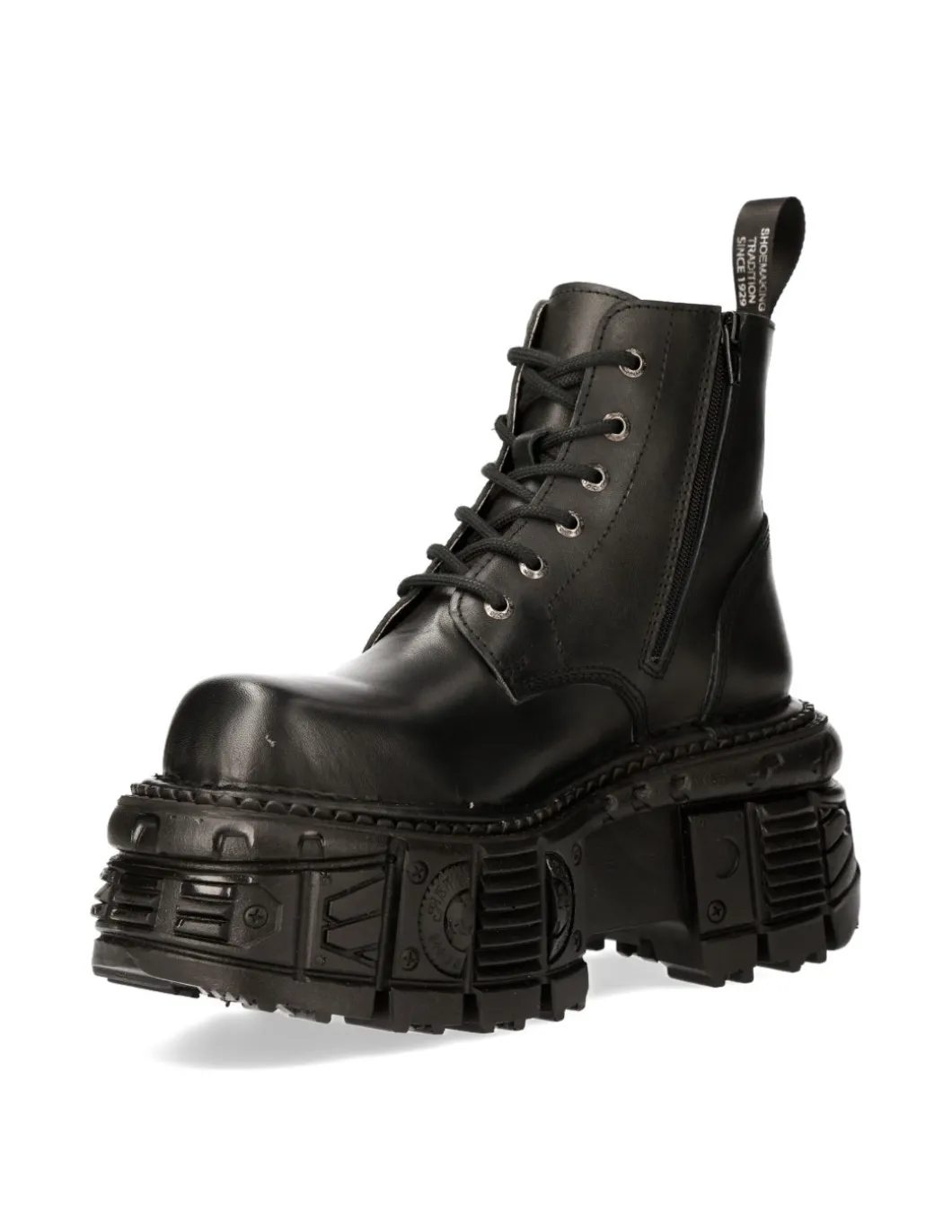 ANKLE BOOT BLACK IMPERFECT WITH LACES M-MILI215-C3