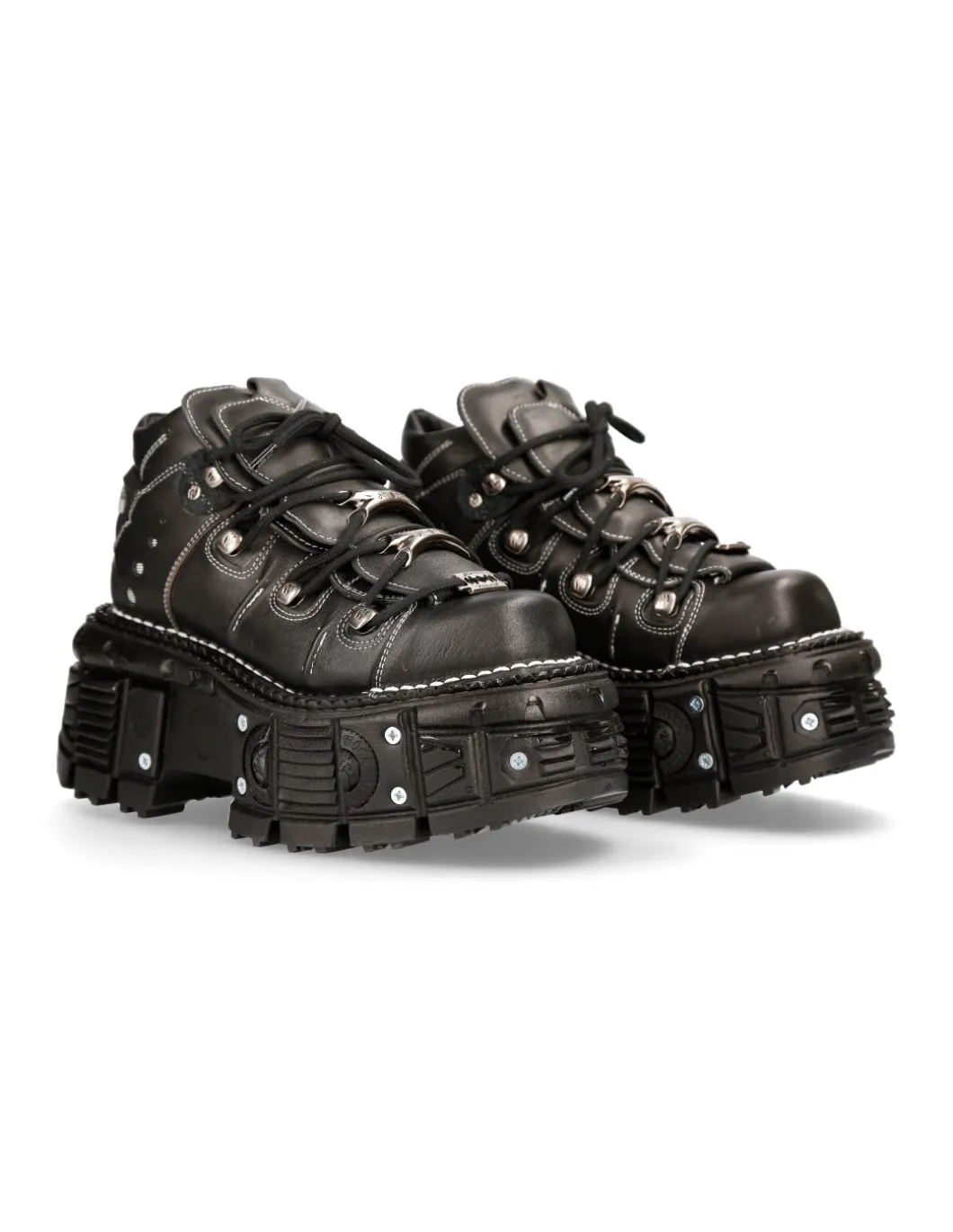 ANKLE BOOT BLACK IMPERFECT WITH LACES M-TANK106-C4