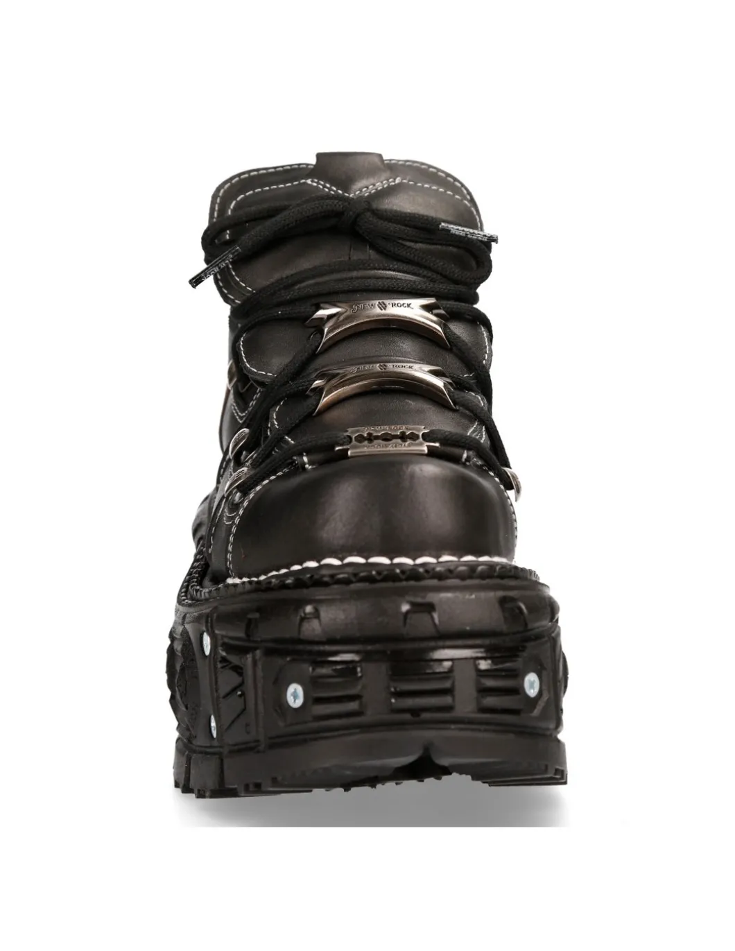ANKLE BOOT BLACK IMPERFECT WITH LACES M-TANK106-C4