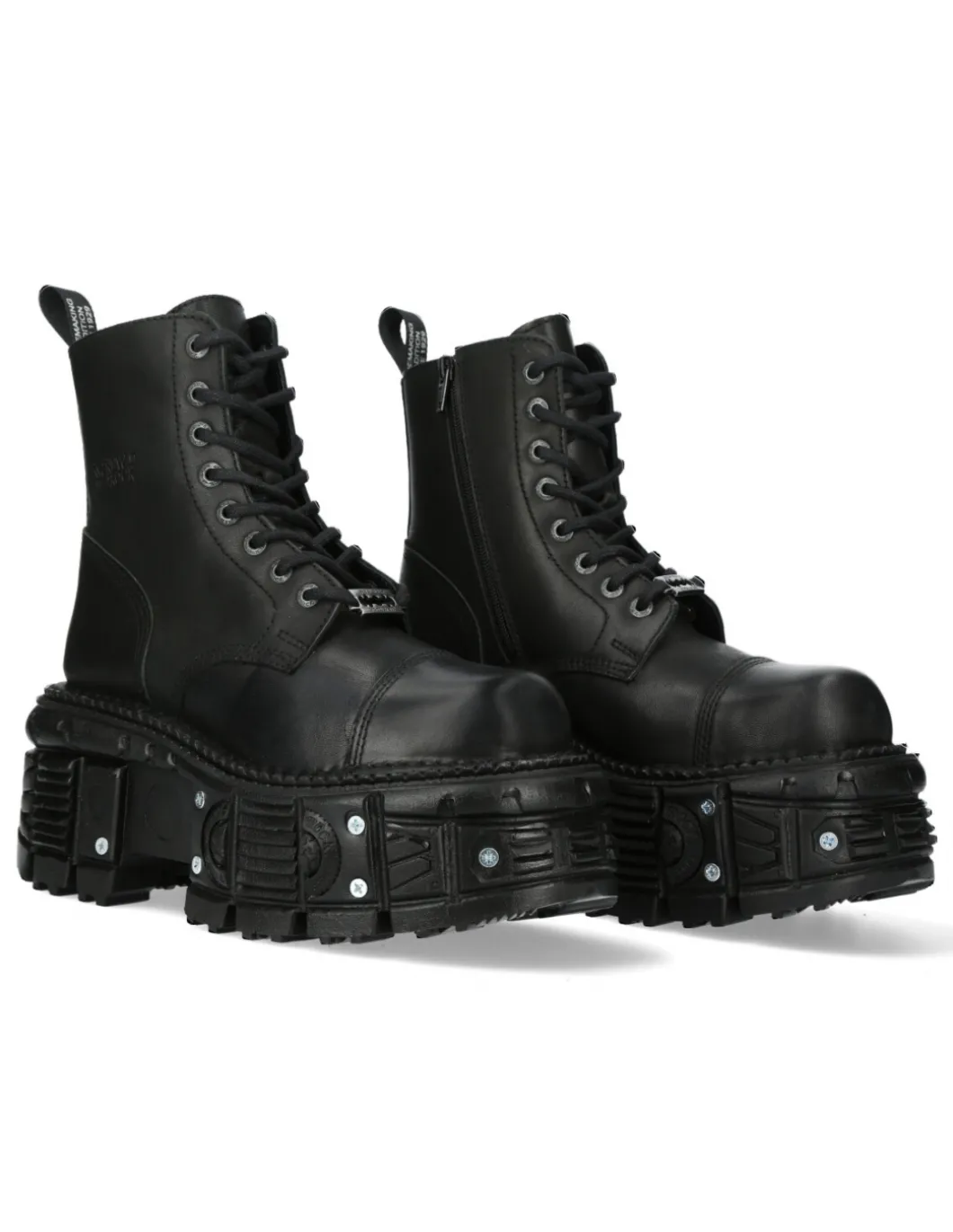 ANKLE BOOT BLACK IMPERFECT WITH LACES M-TANK083-C1