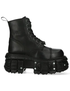 ANKLE BOOT BLACK IMPERFECT WITH LACES M-TANK083-C1