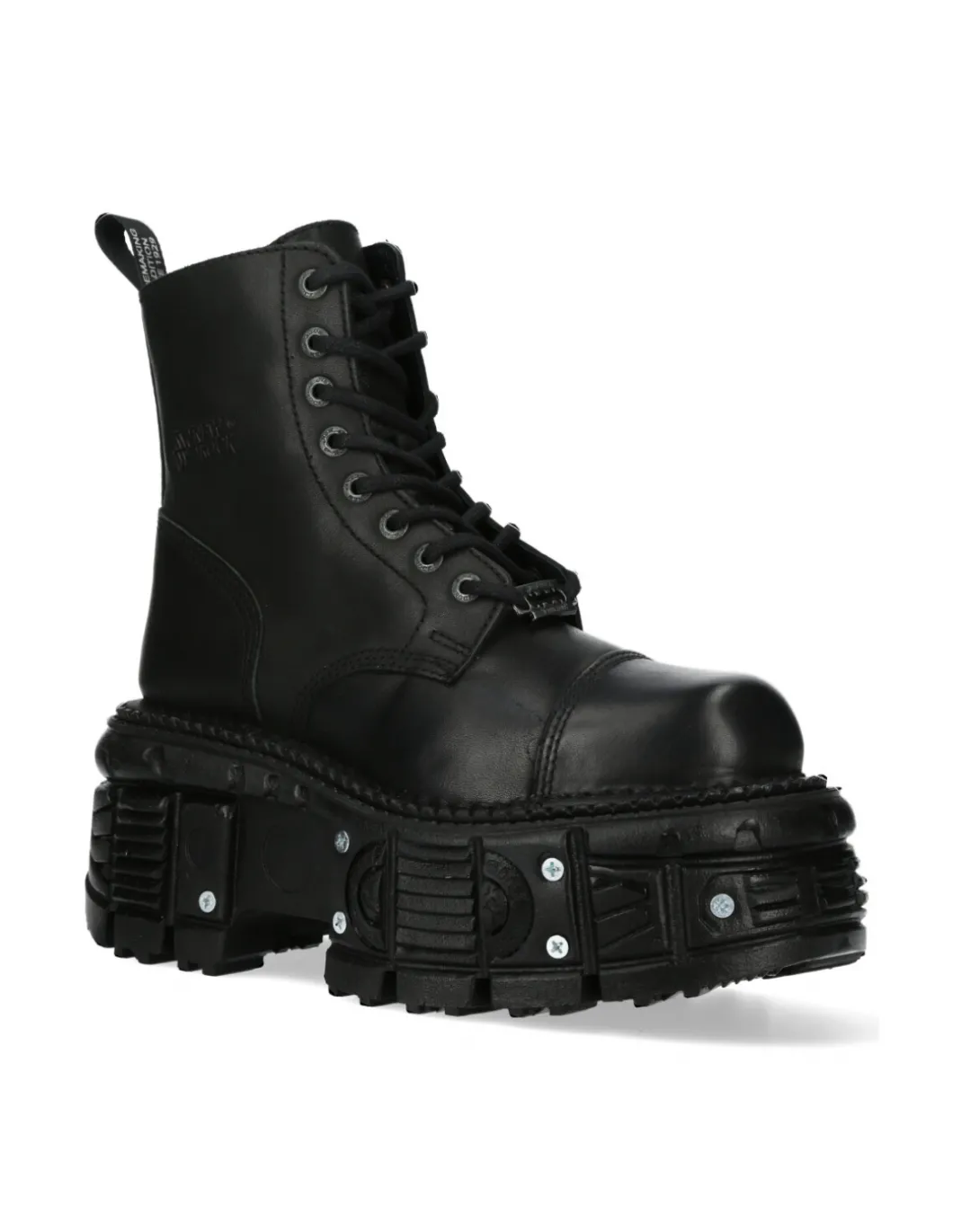 ANKLE BOOT BLACK IMPERFECT WITH LACES M-TANK083-C1