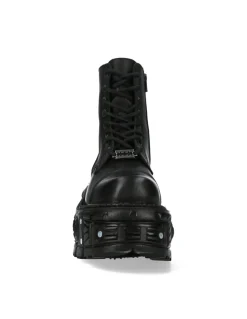 ANKLE BOOT BLACK IMPERFECT WITH LACES M-TANK083-C1
