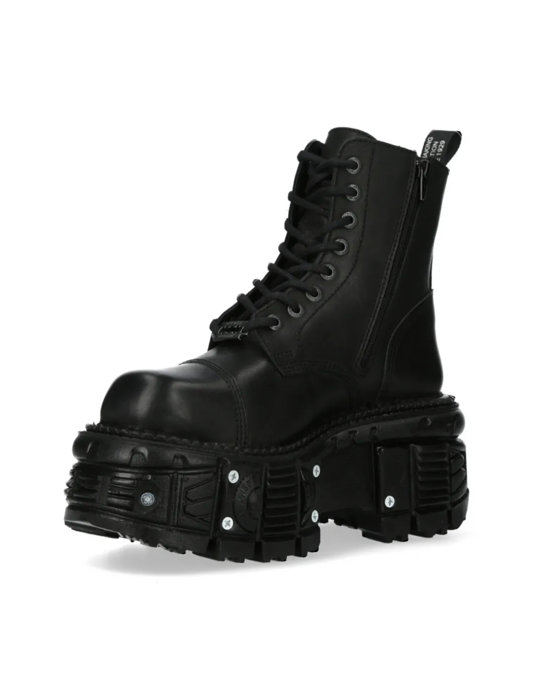 ANKLE BOOT BLACK IMPERFECT WITH LACES M-TANK083-C1