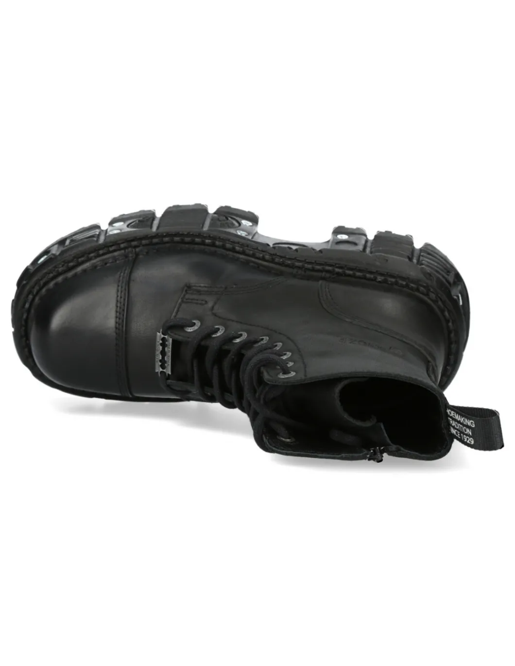 ANKLE BOOT BLACK IMPERFECT WITH LACES M-TANK083-C1
