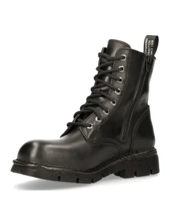 ANKLE BOOT BLACK PLANING WITH LACES M-NEWMILI084-S1