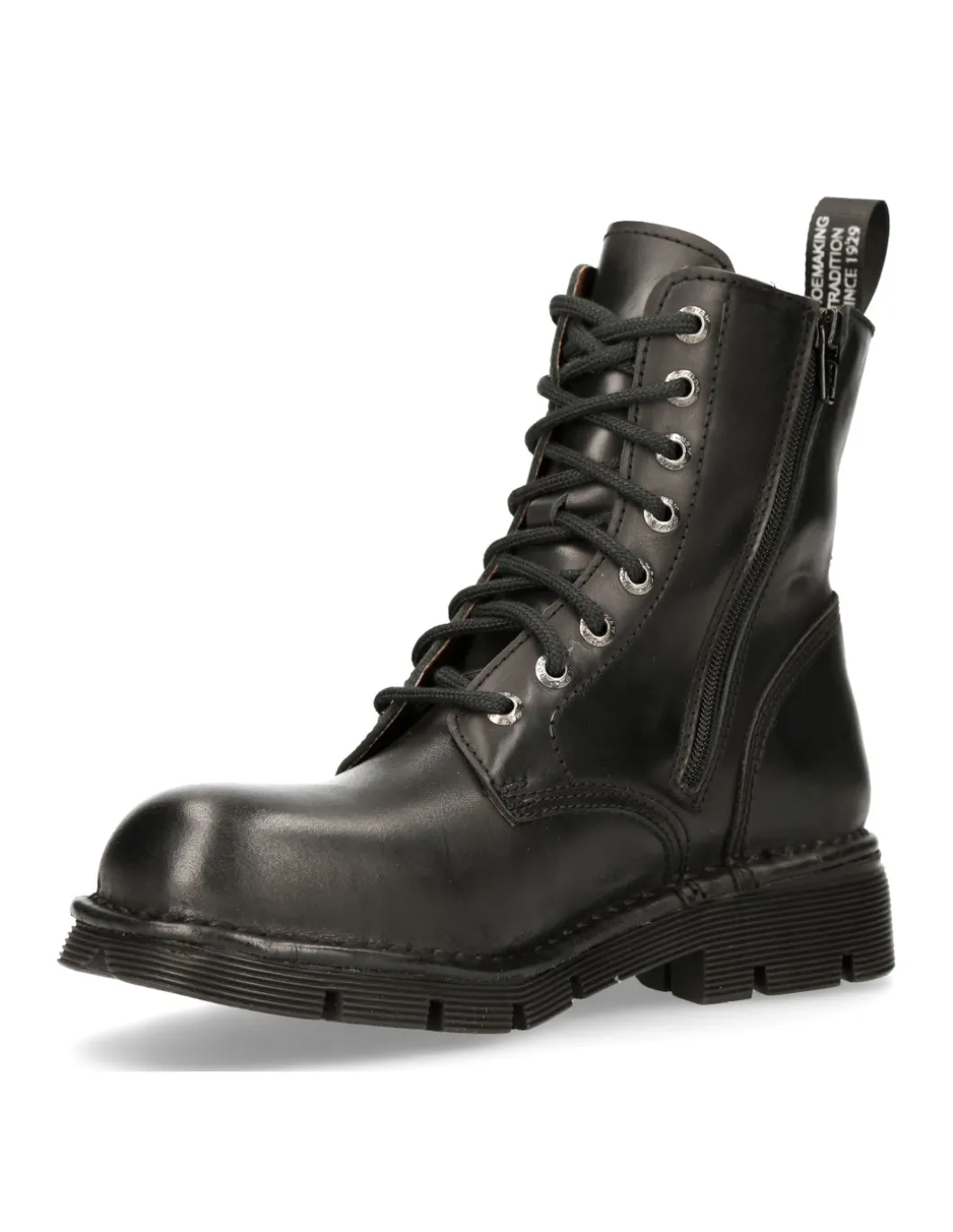 ANKLE BOOT BLACK PLANING WITH LACES M-NEWMILI084-S1