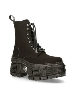 ANKLE BOOT BLACK TANK WITH LACES M-WALL026N-V1