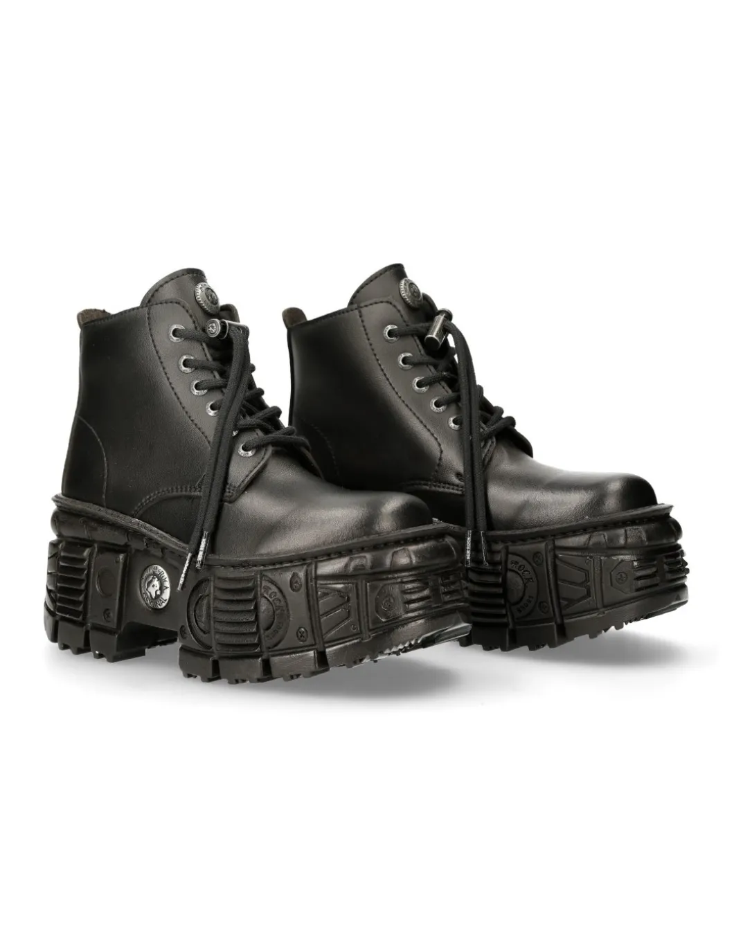 ANKLE BOOT BLACK TANK WITH LACES M-WALL046-V1