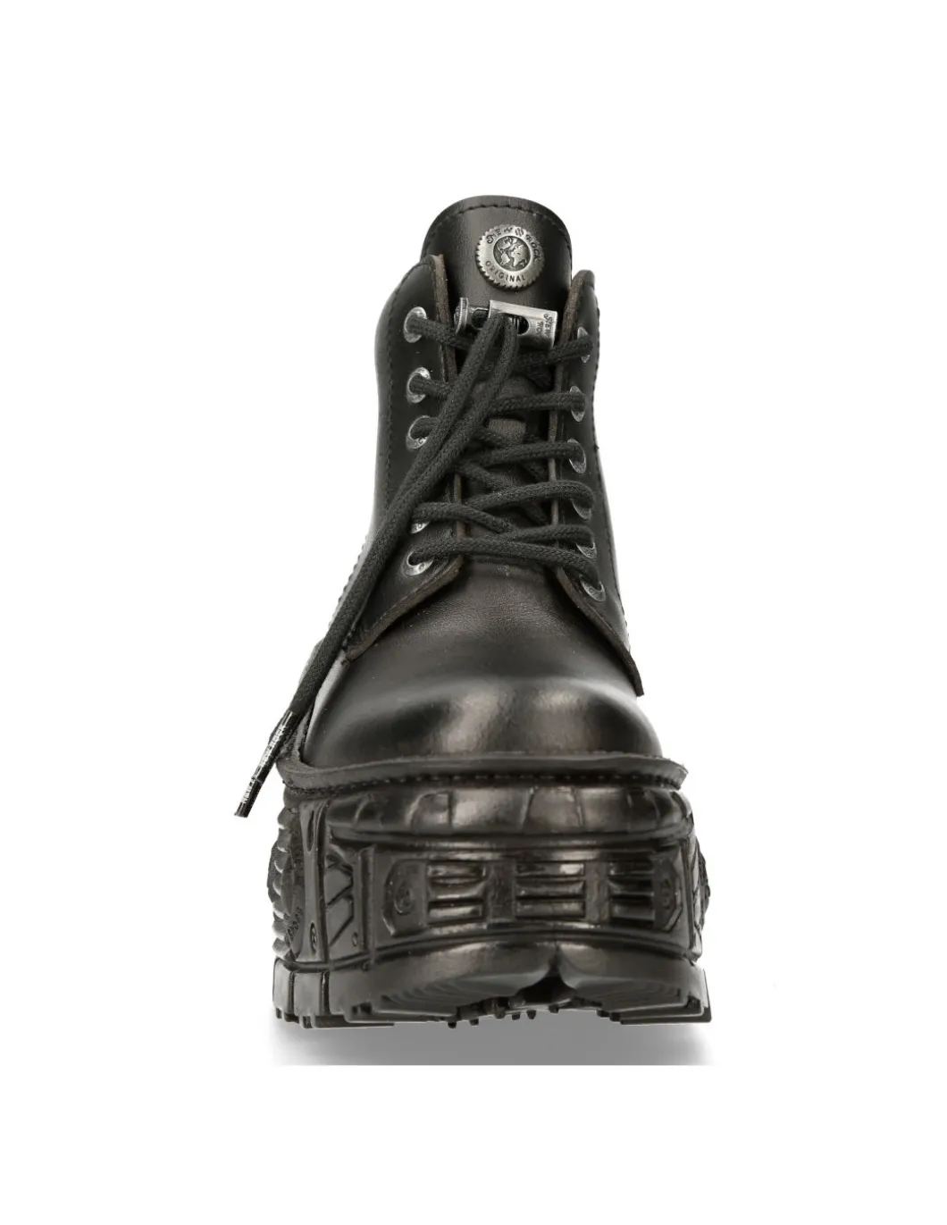 ANKLE BOOT BLACK TANK WITH LACES M-WALL046-V1