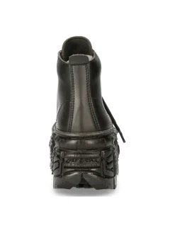 ANKLE BOOT BLACK TANK WITH LACES M-WALL046-V1