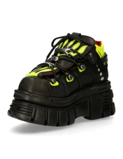 ANKLE BOOT BLACK TOWER WITH LACES M-MET011-C1