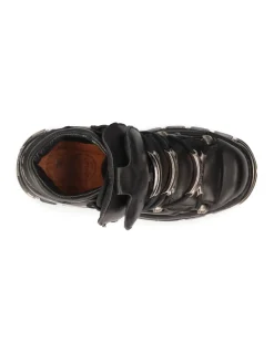 ANKLE BOOT BLACK TOWER WITH LACES M-106-S112