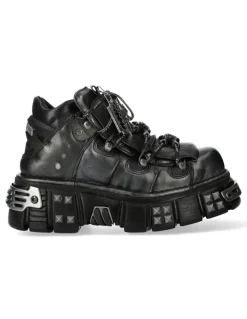 ANKLE BOOT BLACK TOWER WITH LACES M-106PHSC-V2