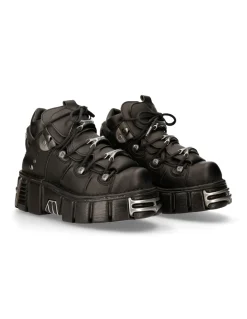 ANKLE BOOT BLACK TOWER WITH LACES M-106-VS1