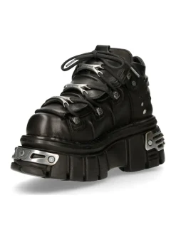 ANKLE BOOT BLACK TOWER WITH LACES M-106-S70