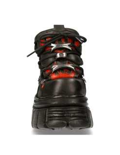 ANKLE BOOT BLACK TOWER WITH LACES M-MET011-C11