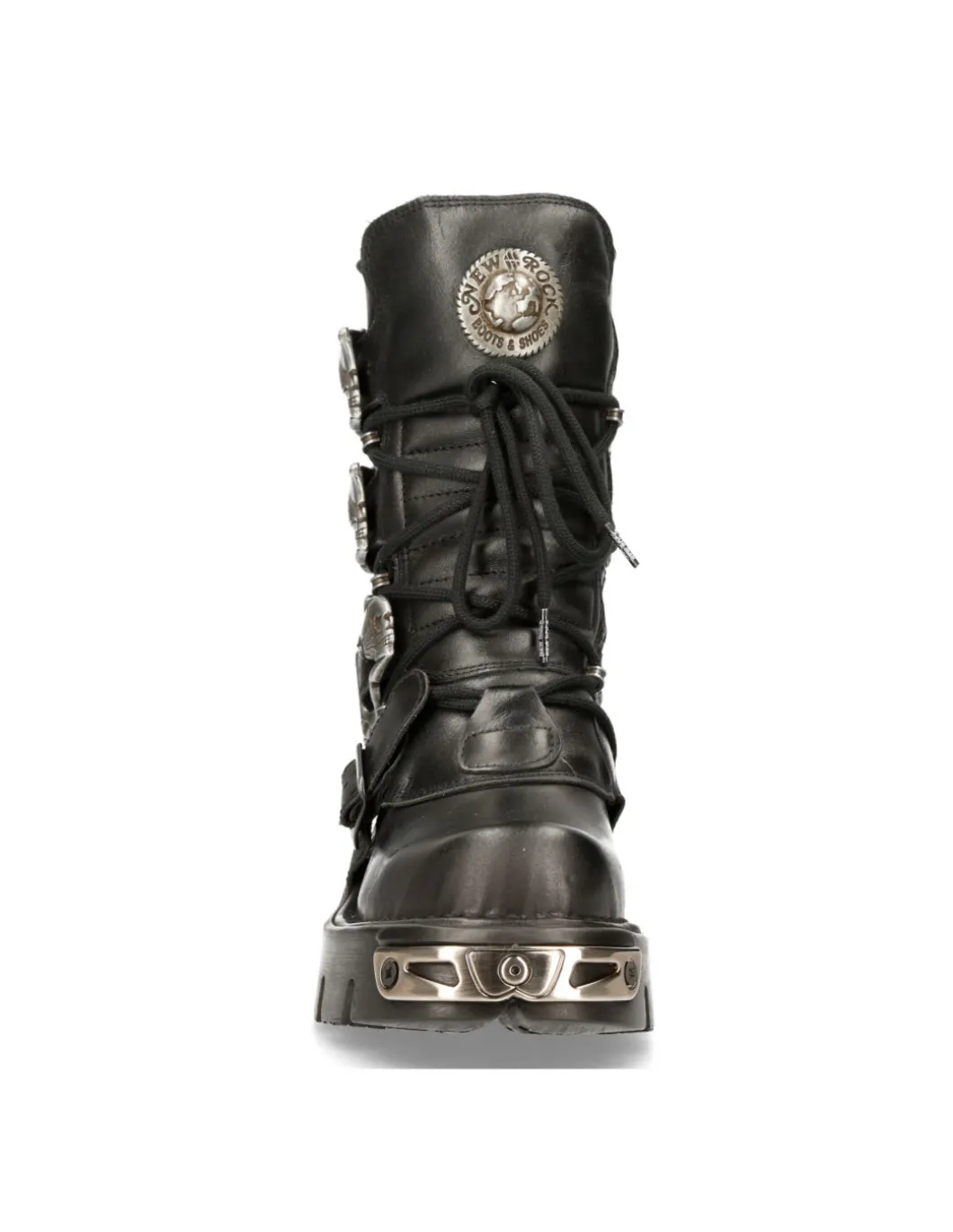 BOOT BLACK REACTOR WITH BUCKLES AND LACES M-391-S1