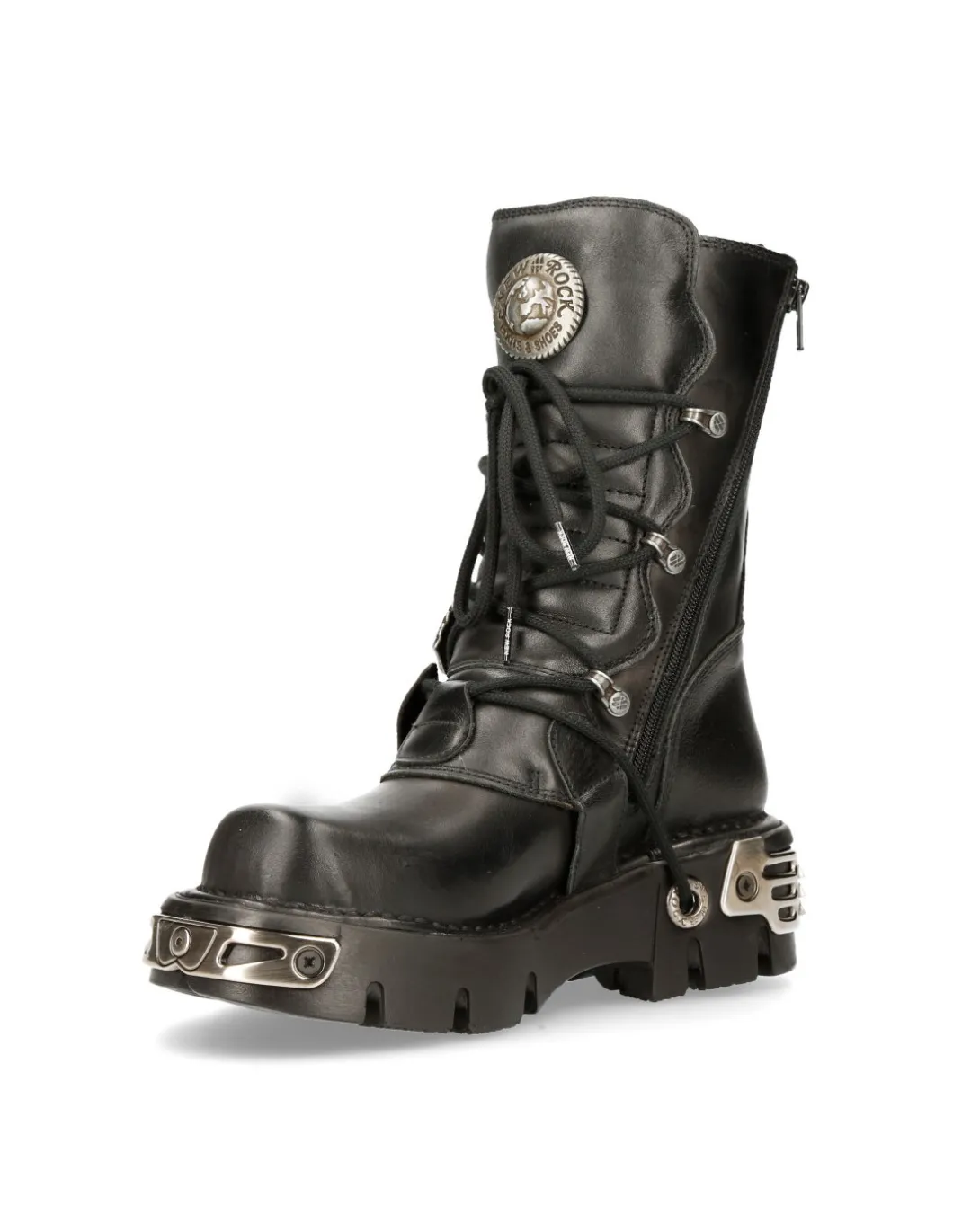 BOOT BLACK REACTOR WITH BUCKLES AND LACES M-391-S1