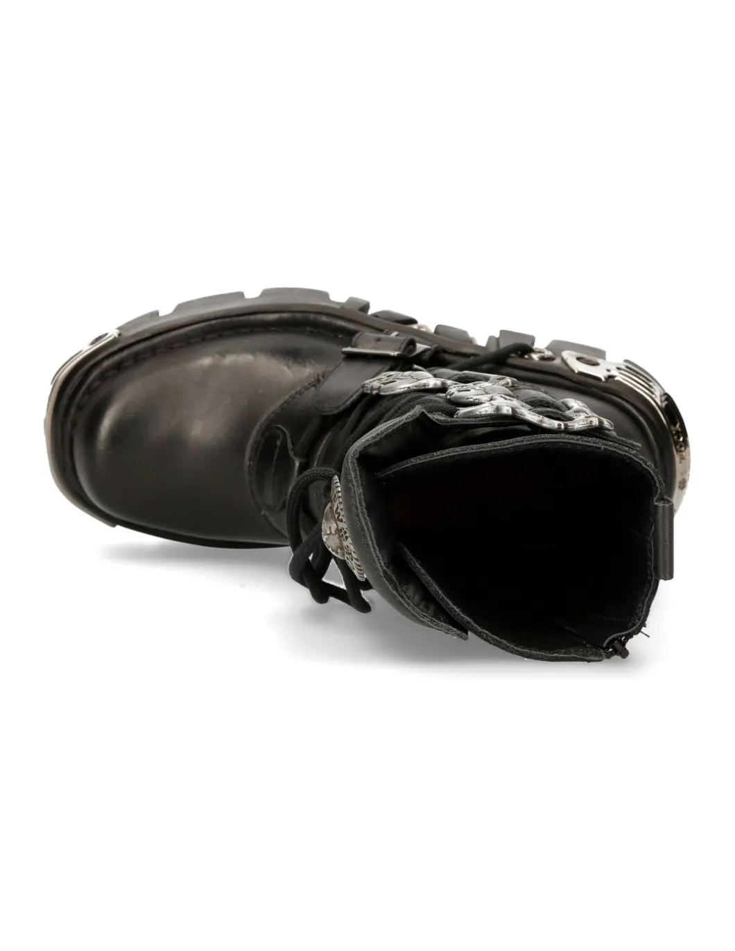 BOOT BLACK REACTOR WITH BUCKLES AND LACES M-391-S1