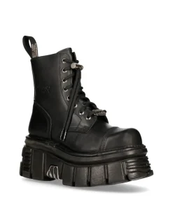 BOOT BLACK TOWER WITH LACES M-NEWMILI083-S21