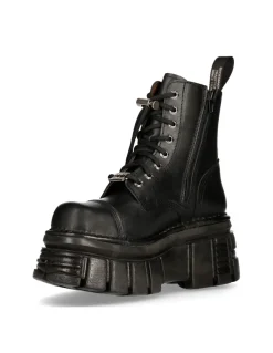 BOOT BLACK TOWER WITH LACES M-NEWMILI083-S21