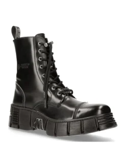 BOOT BLACK TOWER WITH LACES M-WALL126N-C1