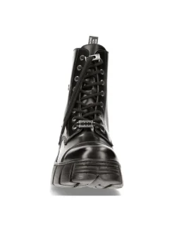 BOOT BLACK TOWER WITH LACES M-WALL126N-C1