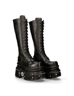 HIGH BOOT BLACK IMPERFECT WITH LACES M-235-C11