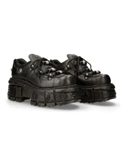 SHOE BLACK IMPERFECT WITH LACES M-233-C4